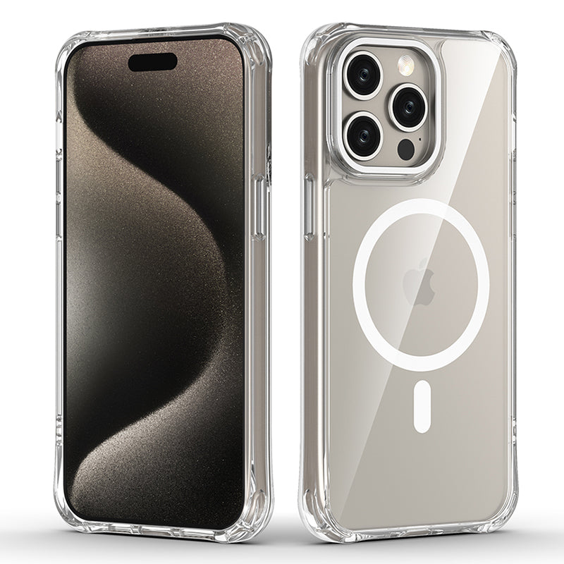 For iPhone 15 Pro Max Slim Case Compatible with MagSafe PC+TPU Hybrid Clear Phone Cover For iPhone 15 Pro Max Slim Case Compatible with MagSafe PC+TPU Hybrid Clear Phone Cover
